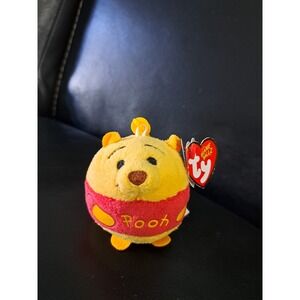 Ty Beanie Ballz Winnie the Pooh Bear Ball 4" Disney Plush Stuffed Toy With Tags